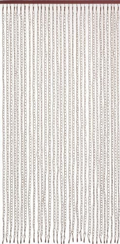 CONACORD Dekovorhang Paper, 90x200 cm, Türvorhang mit 31 Strängen und Aufhängeleiste, Dekorativer Vorhang mit Papierösen, Naturvorhang aus braunem Papier