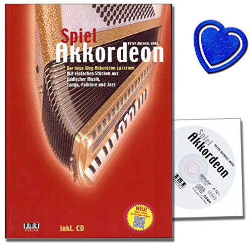 Akkordeonspiel von Peter Michael Haas : Akkordeon-Schule für Fortgeschrittene ( Übungen, Musikbeispielen der Weltmusik ) mit CD und mit herzförmiger Notenklammer