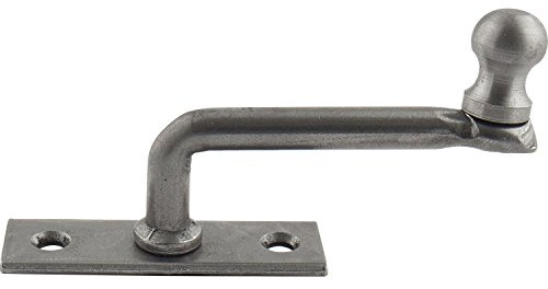 Fensterreiber mit Eisenknopf auf eckiger Platte, 25 mm, Stahl blank | Fensterverschluss