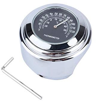 Motorrad uhr, Qiilu Aluminiumlegierung 7/8 - 1 Lenker Thermometer für Harley Motorrad