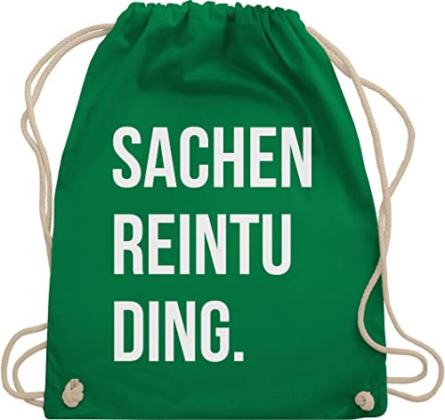 Turnbeutel Rucksack - Festival Zubehör - Sachenreintuding I Sachen Reintu Ding I - Unisize - Grün - hipster bag festival-bag geschenk weihnachten tu beutel beliebte artikel für teenager mädchen
