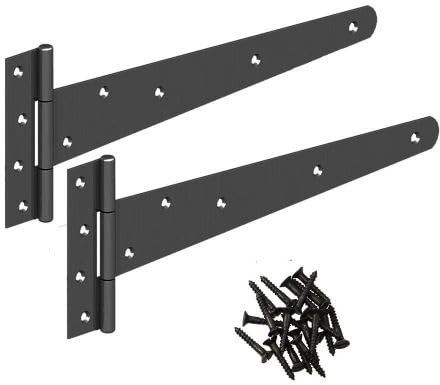 Gatemate Medium Tee Hinge - Epoxy Black - 16 inch / 406mm