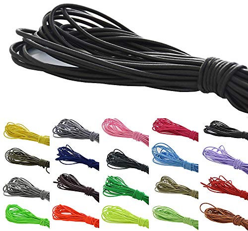 Roban Fashion 10 m elastische Gummikordel 3mm Gummischnur Elastische Kordel Hutgummi Auswahll aus 32 Farben,Schwarz