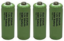 4 x Buyabattery 2/3AAA (Two Thirds AAA) Rechargeable Solar Light Batteries 1.2V 200mAh NiMH 2/3-AAA Length 30mm Diameter 10mm