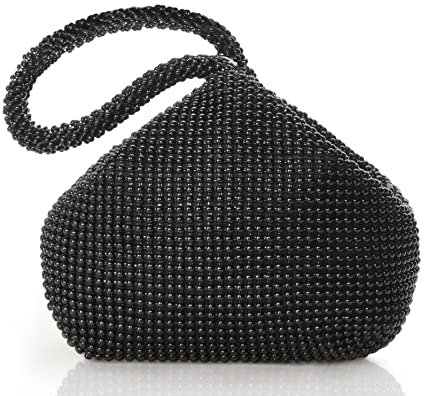 BABEYOND Women's Sparkly Clutch Evening Bags Glitter Rhinestone Triangle Purse for 1920s Party Prom Wedding, Black2, One Size