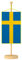 Vispronet® Tischbanner Schweden Nationalfahne Set ✓ Fahne & Ständer ✓ Kordel-Rand