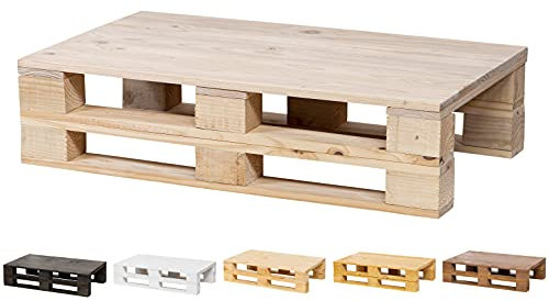 Mesa Auxiliar/Mesa de Centro de PALETS NUEVOS - Mesa Vintage - RÚSTICA (80cm X 48cm, Acabado Crudo)