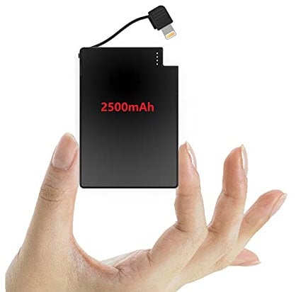 TNTOR-Batería Externa Ultra Delgada 2500mAh para iPhone, Cargador Portátil Compatible con iPhone X/XS/XR/XS MAX/8/8 Plus/7/7 Plus/6/6S/6S Plus, Power Bank Ultra Ligero 2500 mAh