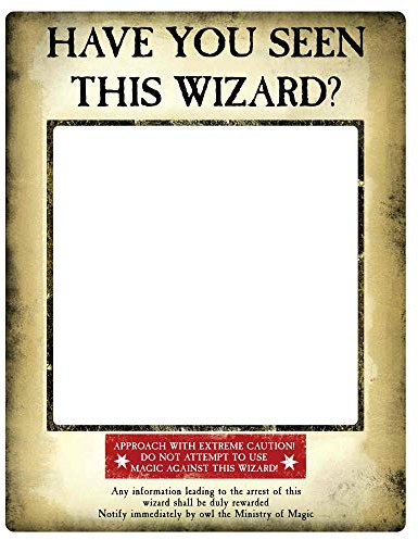 Star Cutouts SC1419 Gold Wanted Poster – Selfie-Rahmen mit Requisiten – Der Gefangene von Azkaban – Harry Potter Party-Thema Höhe 87 cm Breite 70 cm