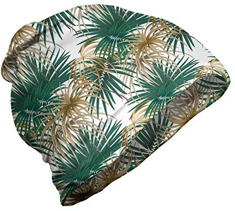ABAKUHAUS Dschungel-Laub Unisex Beanie, Lange Blattpflanzen, Wandern im Freien, Kitz Tan