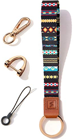 SENLLY Armband Schlüsselanhänger Kurz, Originellem Musterdesign Schlüsselband für Schlüssel