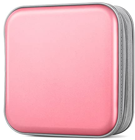 Bivisen CD Case, DVDs Wallet Holder, CD/DVD Case Wallet 40 Discs Heavy Duty Bag Binder Storage Booklet Album (Light Pink)