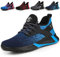 AONETIGER Sicherheitsschuhe Herren Damen Leicht Arbeitsschuhe Stahlkappe Sportlich Schutzschuhe Atmungsaktiv rutschfest Schuhe Sneaker(Größe 38,Blau)