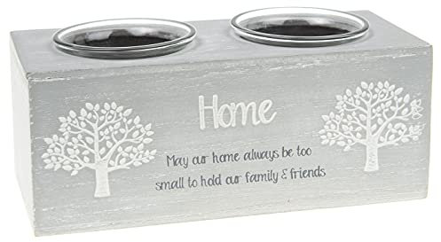Shudehill Giftware Double photophore arbre de vie – Home – May our home always be too small to hold our family & friends