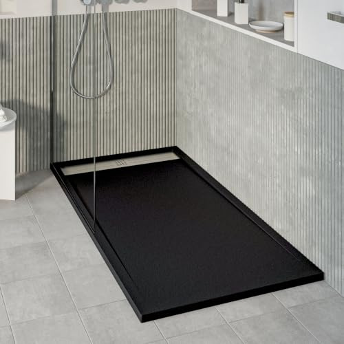 KOES - Kunstharz-Duschwanne VOIGA – 90x140 – Schwarz RAL 9005