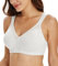 Lemorosy Full Coverage Non Padded Wireless Minimizer Bra Women's Plus Size Underwear Comfort and Double Support for Large Bust(White,40C)