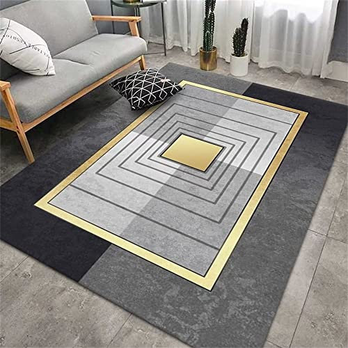 RUGMRZ Webteppich Teppich Quadratisch Moderne graue geometrische Design, Wohndekoration, Schlafzimmer Zubehör, Anti-Rutsch Teppich Dünn 60X90CM