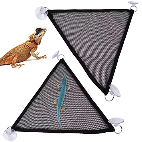 iTGOOS 2 Pcs Reptile Hammock for Geckos Reptile Lizard Hammock Lounger Bearded Dragon Hammock Reptile Vines Hammock Black Reptile Lizard with Suction Cups Amphibian Toy