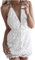 routinfly Sexy Kleider & Kleid für Frauen zum Ausgehen | Damen V-Ausschnitt, ärmellos, sexy Rucksack, Hüfte, Spitze, Spitze, Show-Temperament-Kleid, versautes Kleid