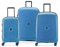 DELSEY PARIS - Belmont Plus – Kabinenkoffer, Hartschale, Slim, Zinkblau, Set 3 Valises Extensibles (L-M-S), Klassisch