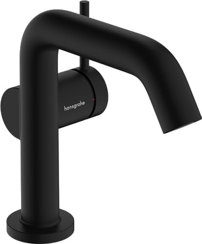 hansgrohe Tecturis S Fine - Waschtischarmatur ohne Ablauf, energiesparend (CoolStart), Wasserhahn Bad mit Auslauf Höhe 110mm, Mischbatterie Waschbecken wassersparend (EcoSmart+), Mattschwarz