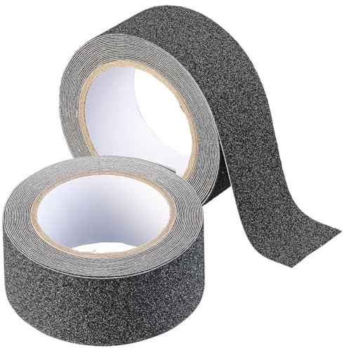 AGT Faser-Super-Klebeband: Anti-Rutsch-Klebeband, wasserfest, schwarz, 10 cm x 20 m (Anti-Rutsch-Klebeband Treppe außen, Rutschschutz Dusche, Selbstklebende Fliesen)