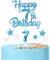 mciskin Happy 7th Birthday Candles Cake Toppers Set, Blue Number 7 Candle for Cake, Girls Boys 7th Birthday Decorations,3D Birthday Number Candles with Silver Star Toppers for Boy Girl