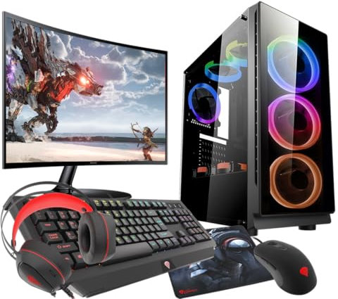 VIST Gaming PC Komplett Set R7 5700X RTX 3060 16GB SSD 1TB WiFi W11 LCD 24
