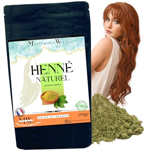 Henna coloración vegetal cabello 200gr en polvo - tinte con reflejo - anti caída - cuidado de brillo antipiojos y caspa | plantas naturales (natural)