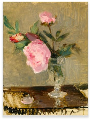 Berthe Morisot Kunstdrucke – Pfingstrosen Druckposter – Impressionistische Malerei – berühmte Ölgemälde-Reproduktionen – Blumenstillleben, Leinwand, Wandkunst, Dekor für Wohnheim, Wohnzimmer,