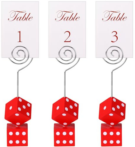 Rotatingpals Bunco Würfel, Tischnummern, Würfel, Platzkartenhalter, Bunco-Spiel-Set, enthält Tischnummern 1, 2, 3 und Casino Tischkartenhalter, Bunco-Partyzubehör, Casino, Hochzeitsdekoration