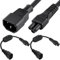 Xiatiaosann C14 zu C5 Stromkabel mit Schalter, IEC 320 C14 Stecker zu C5 Buchse Stromadapterkabel mit Ein/Aus Schalter (2 Pack, 1FT/30cm)