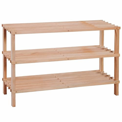 GALILEO Schuhregal mit 3 Ebenen, aus Kiefernholz, 74 x 26 x 48 cm, Ja