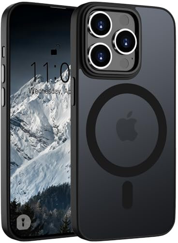 Andwing für iPhone 11 Pro Hülle Magnetisch [Kompatibel mit MagSafe] Matt Anti-Fingerprint Schutzhülle – Stoßfest Militärstandard (MIL-STD-810G), Ultradünn & rutschfest für iPhone 11 Pro-Schwarz