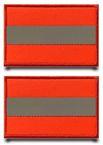 Lot de 2 écussons réfléchissants de sécurité orange amusants écussons amovibles avec drapeau tactique en nylon pour vêtements, casquette de baseball, sacs, veste, sacs à dos, gilet d'extérieur