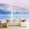 BURUNG Soft Pink Purple Sky Ocean of Clouds Wallpaper, Dreamy Sunlight Glitter Bokeh Spots Background Mural, Murals for Bedroom Living Room Non-self-Adhesive 140x100cm