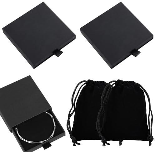 VEGCOO 2 Stück Schmuck Box, Schmuck Geschenkbox, Schmuckschatulle, Schmuckdose Klein, Schmuckkasten Schmuck Organizers Für Armbänder Armreife Halskette Weihnachten Hochzeitsgeschenken