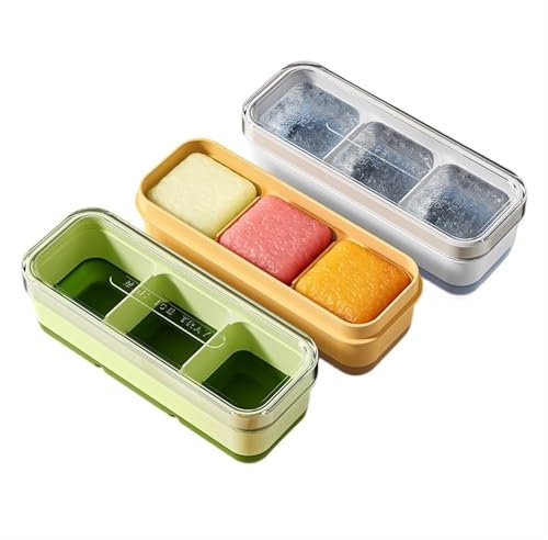 Ice Square Block Mold Household Food Grade Soft Silicone Ice Tray Ice Box Refrigerator Homemade Ice Making Artifact for Freezing Large Ice Cubes(Iceblue)