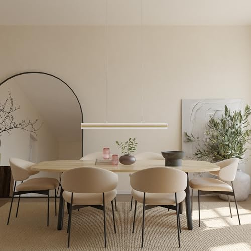 LUMIÈRE Design Kalea Designer Pendelleuchte V2, LED Hängeleuchte dimmbar Hängelampe, 2200 K - 6000 K Smarthome Weiß 100cm
