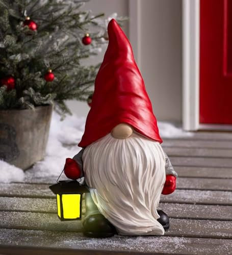 Weihnachtswichtel Figuren Gartendeko Harz Weihnachtszwerge Ornament Weihnachtsdeko Glitzernd Christmas GNOME Dekofiguren für Draußen, Kunstharz Wichtel Weihnachtsfiguren Zwergstatue Dekoration (Rot)
