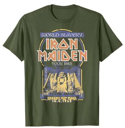 Iron Maiden - World Slavery Japanese Flyer Olive T-Shirt