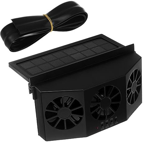 SOESFOUFU Solar Powered Car Window Fan Dual Head Car Cooling Vent Vehicle Exhaust Fan for Enhanced Air Circulation Portable Car Seat Cooling Efficient