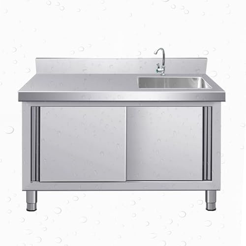 Mehrzweck-Küchenspüle mit Unterschrank, Einzelspüle aus Edelstahl, Waschbecken mit Unterschrank, Aufbewahrungsschrank mit Werkbankhahn, Küchenwaschbecken, für gewerbliche Restaurant-Waschküchen.