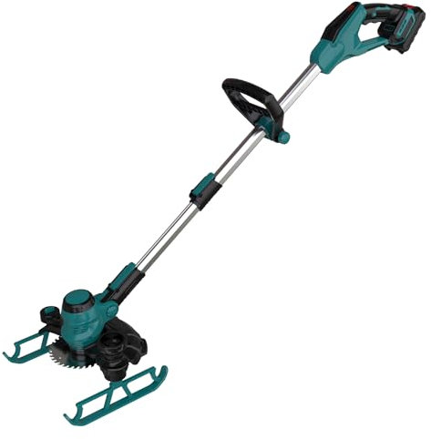 Fiutazge Decespugliatore a Batteria, Tagliaerba a Batteria 5 IN 1, con 2 Batterie 4,0 Ah e Spazzola per Erbacce, Telescopico, Rotazione di 90°, per Tagliaerba e Cespugli