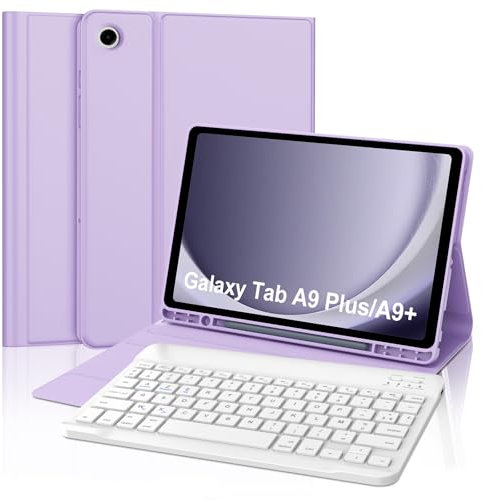 FOGARI Clavier pour Samsung Galaxy Tab A9 Plus/A9+ 2023 11 Pouces,AZERTY Français Clavier Magnétique Bluetooth sans Fil Étui Housse pour Samsung Tab A9 Plus, Violet