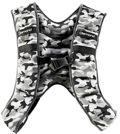 Diamond Gewichtsweste (9/10/20/30 kg): verstellbare Gewichtsweste mit variabler Belastung, ideal für Cross-Training, Calisthenics, Laufen, Krafttraining und Krafttraining, Gewichtsweste (10 kg)