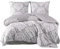 ZIRVEHOME Bettwäsche-Set 135x200 cm zweiteilig Baumwolle Bettbezug Grau Barockstill weiß geblümt. TabulaV1