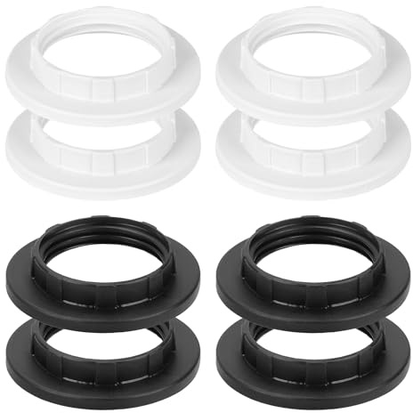 Lampshade Reducer Ring E14, 8pcs Lampshade Converter Light Shade Adapter Ring E14 Lamp Holder Fittings Heat-Resisting Reducer Ring Bulb Holder Table Lamp Screw Fitting Kit for Light Parts