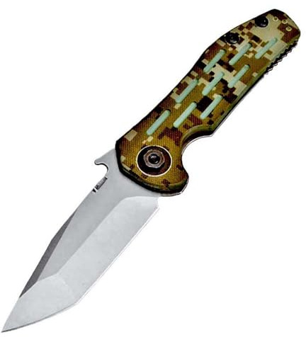 Klappmesser 8.5 Taschenmesser Robust aus Tarnung G10 & Stahl outdoor messer survival, edc messer tanto Jagdmesser D2 scharfes einhandmesser rutschfest, gegen pocket folding neck knife mit taschenclip