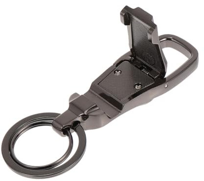 HOOTNEE Porte-clés En Alliage De Zinc Multifonction Pour Support De Téléphone Portable, Portable, Pratique, Couleur Noire, Taille Compacte, Accessoire Polyvalent Pour Usage Quotidien